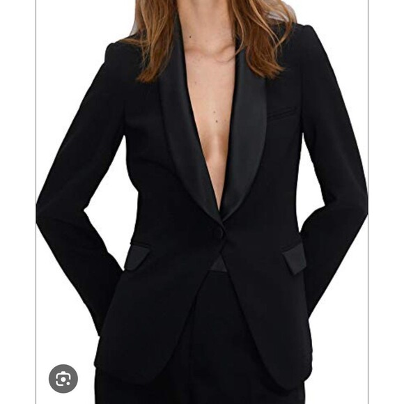 Zara Basic Blazer Womens Extra Small Black Velvet Jacket - Picture 1 of 9